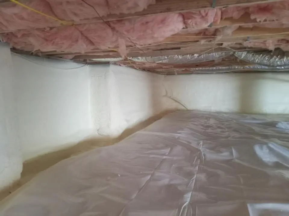 Crawl space encapsulation with closed-cell spray foam for Roof Waterproofing in Greenville